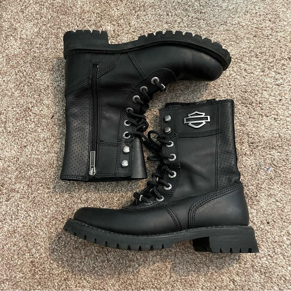 Harley Davidson lace up boots - Picture 2 of 9